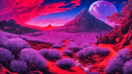 sunset in the mountains