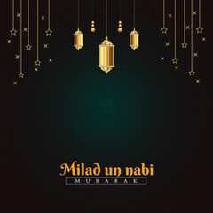 Milad un Nabi wishes card with text social media post design