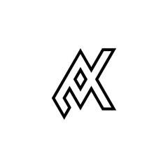 initial letter AK monogram logo vector