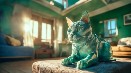 jade statue of a cat