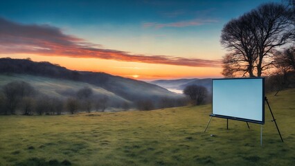 white billboard in the field