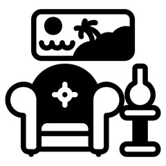  Living room glyph icon