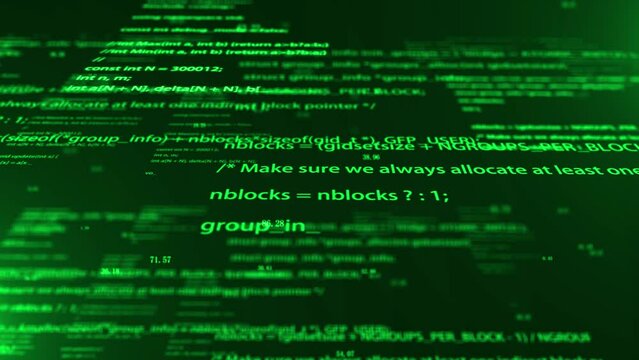 Big data information flow and artificial intelligence code program scrolling