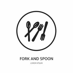 Logo vector design for business. Fork and spoon logos.