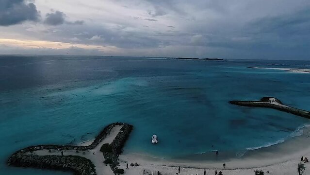 Maafushi Island local beach at sunset