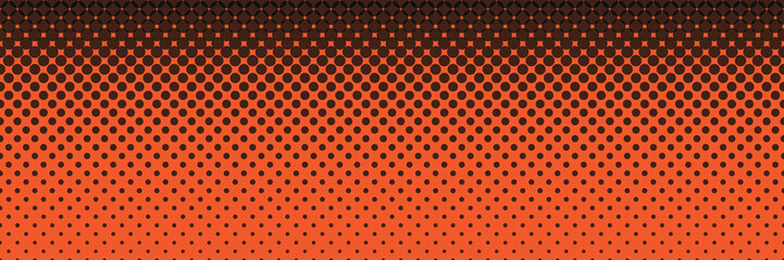 Red color halftone background. Abstract red color halftone pattern. Widescreen red dots pattern. Vintage color halftone background.