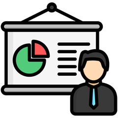 presentation icon often used in design, websites, or applications, banner, flyer to convey specific concepts related to project management.