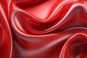 Fototapeta premium red luxury fabric background. Generative AI