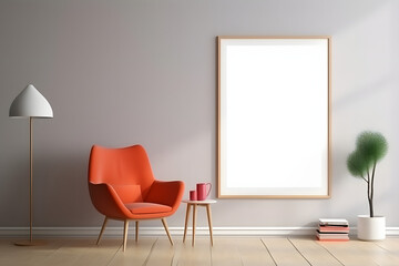 Polished and Refined Gallery Ambiance Frame Mockup, generative, ai