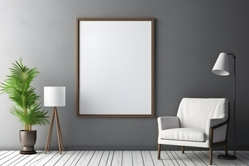 Neutral and Inviting Lighting Frame Mockup, generative, ai
