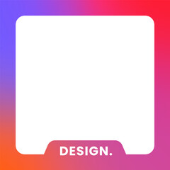 Colorful square gradient background. Social media frame vector illustration.