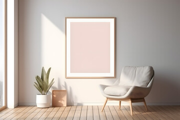 Polished Frame in Serene Setting Frame Mockup, generative, ai