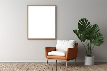 Neutral and Balanced Gallery Ambiance Frame Mockup, generative, ai
