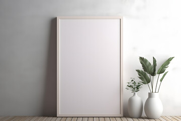 Neutral and Serene Decor Frame Mockup, generative, ai