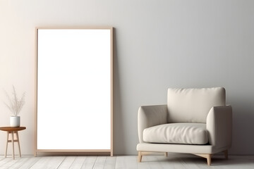 Minimalistic Gallery Ambiance Frame Mockup, generative, ai