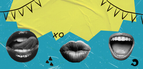 Contemporary art collage. Inspiration, idea, trendy urban magazine style.