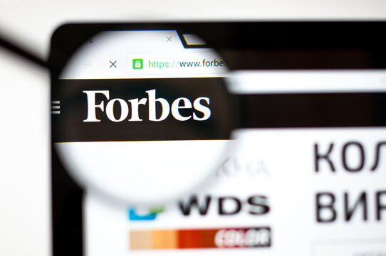 Forbes website homepage. It is an American business magazine. Forbes.com logo visible.