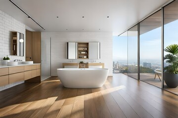 Naklejka na ściany i meble modern bathroom with tiles