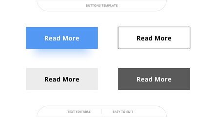 Set of modern buttons. Web interface element.