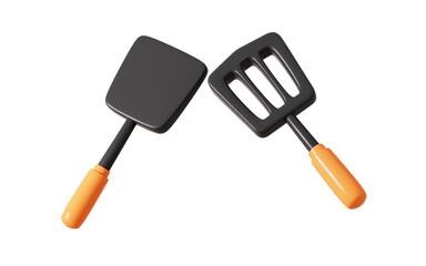 Cartoon kitchenware in the white background, 3d rendering.