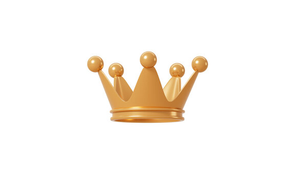 Cartoon crown in the white background, 3d rendering.