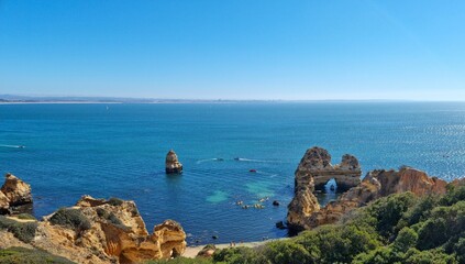 Scenic view of the rocky coastline of Portugal