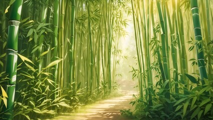 green bamboo forest