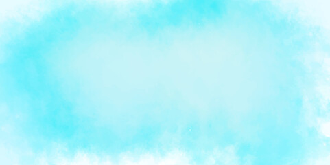 Blue sky Abstract watercolor digital art painting for texture background. Brush painted watercolor shades bright and blue cloudy sky Vintage water color splash template or canvas for design .