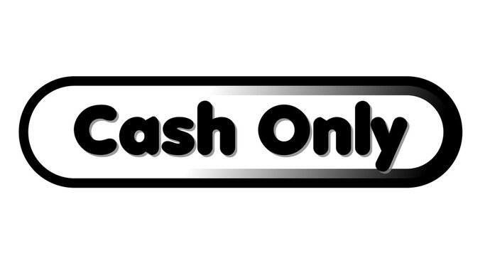 cash only stickers illustration design