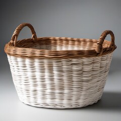 Obraz premium Wicker Basket, Woven Basket with Handles