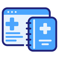 Fototapeta premium Medical report blue icon
