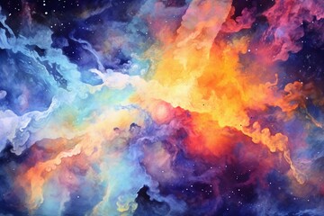 Obraz na płótnie Canvas watercolored galaxy