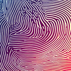 Fingerprint with colored gradient, illustration background, anonymous computer generation, not an actual person