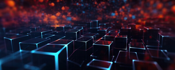 Obraz premium Abstract digital background. Can be used for technological processes, neural networks and AI, digital storages, sound and graphic forms, science, education, etc.