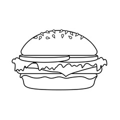 Cheeseburger line vector illustration