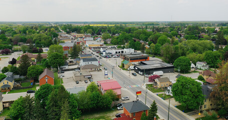 Aerial view of Harriston, Ontario, Canada