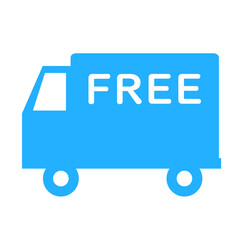 Trucks and free characters.
An icon representing free shipping.