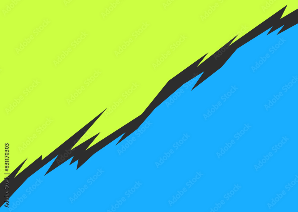 Poster two side background separated with spike line pattern