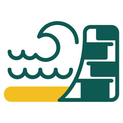 Fototapeta premium Seawall colored icon