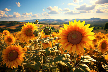 sunflower field. AI generated