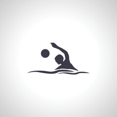 Water polo isolated icon. Water polo silhouette