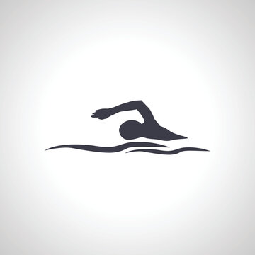 swimming isolated icon. swimmer silhouette