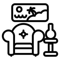  Living room outline icon