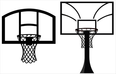 Fototapeta na wymiar Basketball Rim vector illustration, Vector Silhouette of Basketball Rim 