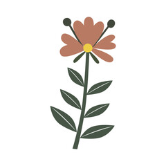 Obraz premium Cute Flower Sticker icon vector illustration asset element
