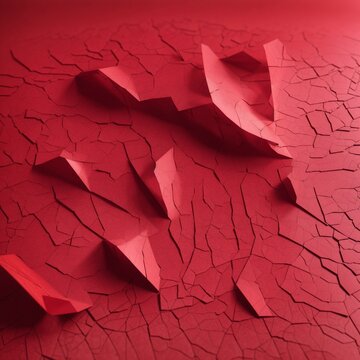 Texture of crumpled red paper