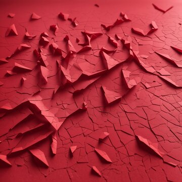 Texture of crumpled red paper