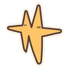 Cute Doodle Sticker Sparkle Stars