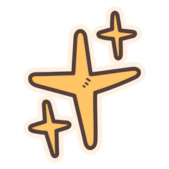 Obraz premium Cute Doodle Sticker Sparkle Stars