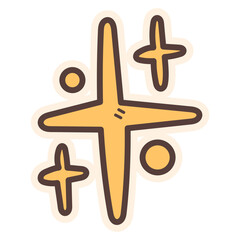 Cute Doodle Sticker Sparkle Stars